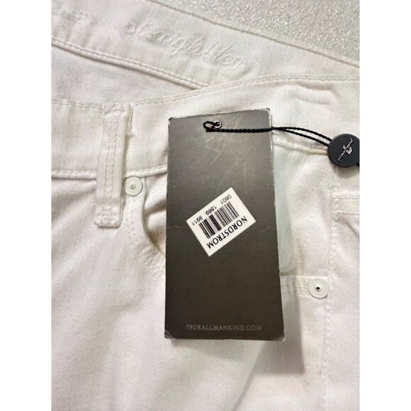 7 For All Mankind Straight Leg Jeans Clean White 31 NWT - Picture 6 of 7